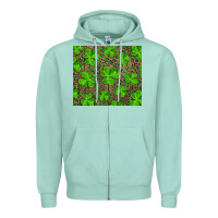 Seafoam shamrock and leopard Zipper Hoodie - RanaPortraitStore