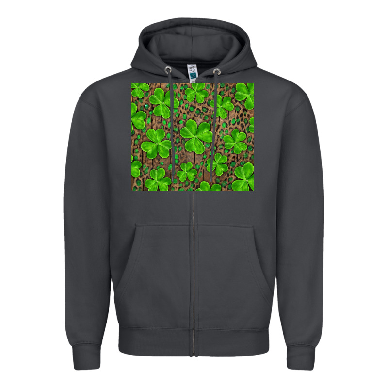 Shamrock And Leopard Zipper Hoodie by RanaPortraitStore | Teevron