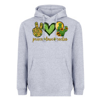 Heather Grey peace love cactus Heavyweight Hoodie - Jasminsmagicworld