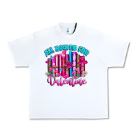 White All Booked For Valentines Urban Heavy Tee - CowhideDigitalArt