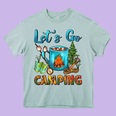 Let's Go Camping Coffee Mug Heavy Core Tee Designed By Fadigitalartstudio