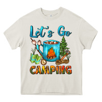 Cream Let's Go Camping Coffee Mug Heavy Core Tee - FaDigitalArtStudio