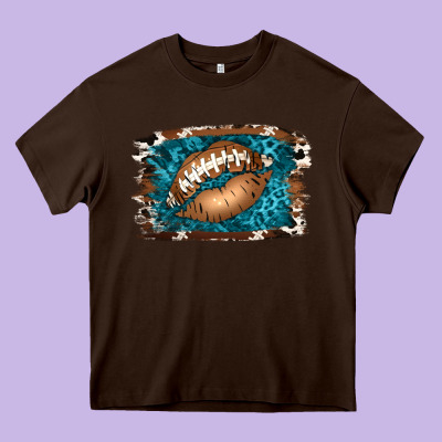 Football Lips Heavy Core Tee Designed By Jasminsmagicworld