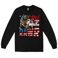 Black Red White Rawr Dinosaur T-Rex Long Sleeve Tee - LillyAllenDesigns