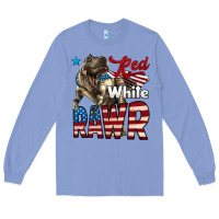 Colony Blue Red White Rawr Dinosaur T-Rex Long Sleeve Tee - LillyAllenDesigns