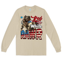 Mushroom Red White Rawr Dinosaur T-Rex Long Sleeve Tee - LillyAllenDesigns
