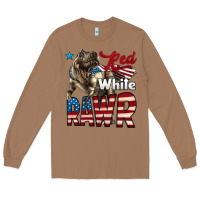 Toasted Coconut Red White Rawr Dinosaur T-Rex Long Sleeve Tee - LillyAllenDesigns