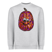 Heather Grey watercolor pumpkin leopard Heavyweight Sweatshirt - RanaPortraitStore