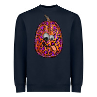Navy watercolor pumpkin leopard Heavyweight Sweatshirt - RanaPortraitStore