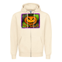 Sandshell happy halloween jack o' lantern pumpkin Zipper Hoodie - Jasminsmagicworld
