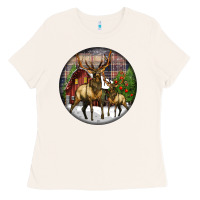 Bone elk buck deer christmas Ladies Tee - LillyAllenDesigns