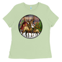 Matcha elk buck deer christmas Ladies Tee - LillyAllenDesigns