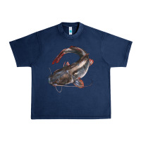 Navy Catfish Illustrations Urban Heavy Tee - LillyAllenDesigns