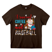 Chocolate Brown I Run On Coffee And Baseball Frappe Heavy Core Tee - FaDigitalArtStudio
