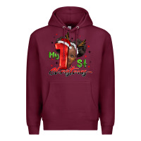 Burgundy my first christmas african girl Premium Hoodie - BarkalooDesign