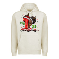 Oatmeal Heather my first christmas african girl Premium Hoodie - BarkalooDesign