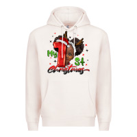 Pale Pink my first christmas african girl Premium Hoodie - BarkalooDesign
