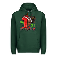 Sports Green my first christmas african girl Premium Hoodie - BarkalooDesign