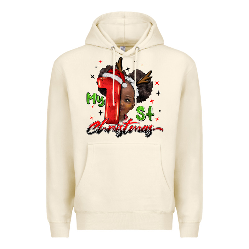 My First Christmas African Girl Premium Hoodie by BarkalooDesign | Teevron
