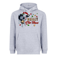 Heather Grey mooey christmas Heavyweight Hoodie - RanaPortraitStore