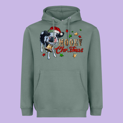 Mooey Christmas Heavyweight Hoodie Designed By Ranaportraitstore
