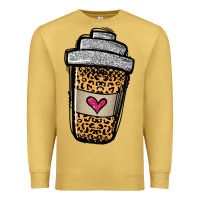 Antique Gold leopard glitter coffee cup Premium Sweatshirt - Jasminsmagicworld