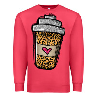 Cardinal leopard glitter coffee cup Premium Sweatshirt - Jasminsmagicworld