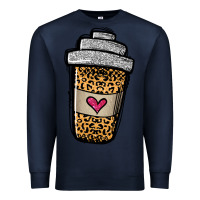 Navy leopard glitter coffee cup Premium Sweatshirt - Jasminsmagicworld