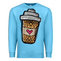Ocean Blue leopard glitter coffee cup Premium Sweatshirt - Jasminsmagicworld