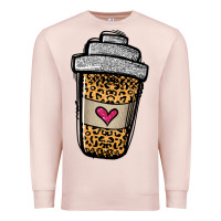 Leopard Glitter Coffee Cup Premium Sweatshirt | Teevron