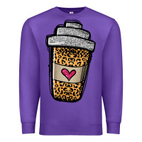 Purple leopard glitter coffee cup Premium Sweatshirt - Jasminsmagicworld
