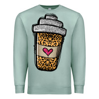 Seafoam leopard glitter coffee cup Premium Sweatshirt - Jasminsmagicworld