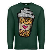 Sports Green leopard glitter coffee cup Premium Sweatshirt - Jasminsmagicworld
