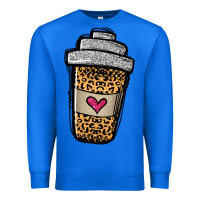 True Royal leopard glitter coffee cup Premium Sweatshirt - Jasminsmagicworld