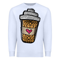 White leopard glitter coffee cup Premium Sweatshirt - Jasminsmagicworld