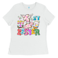 White My 1st Easter Ladies Tee - CowhideDigitalArt