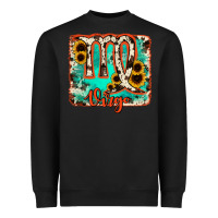 Black virgo turquoise cowhide Heavyweight Sweatshirt - RanaPortraitStore