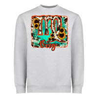 Heather Grey virgo turquoise cowhide Heavyweight Sweatshirt - RanaPortraitStore