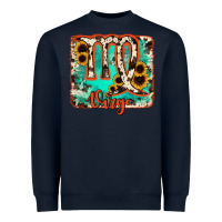 Navy virgo turquoise cowhide Heavyweight Sweatshirt - RanaPortraitStore