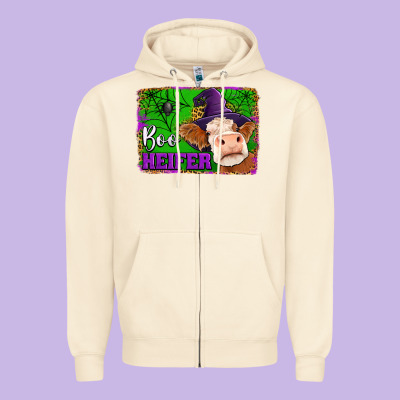 Boo Heifer Zipper Hoodie Designed By Jasminsmagicworld