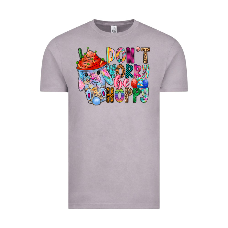 Don T Worry Be Hoppy Easter Vintage Tee by CowhideDigitalArt | Teevron