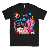 Black Cupid's Favorite Teacher Valentine's Day Frappe Classic Tee - FaDigitalArtStudio