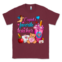 Burgundy Cupid's Favorite Teacher Valentine's Day Frappe Classic Tee - FaDigitalArtStudio