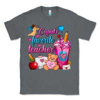 Charcoal Heather Cupid's Favorite Teacher Valentine's Day Frappe Classic Tee - FaDigitalArtStudio