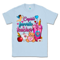 Dusty Blue Cupid's Favorite Teacher Valentine's Day Frappe Classic Tee - FaDigitalArtStudio