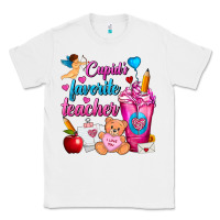 White Cupid's Favorite Teacher Valentine's Day Frappe Classic Tee - FaDigitalArtStudio