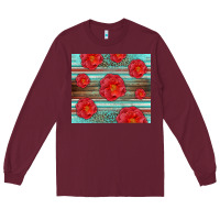 Burgundy Western Roses Long Sleeve Tee - LillyAllenDesigns
