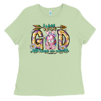 Matcha With God All Things Are Possible Easter Day Ladies Tee - CowhideDigitalArt