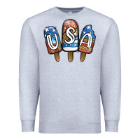 Heather Grey USA Patriotic Leopard Popsicles Premium Sweatshirt - Jasminsmagicworld