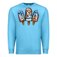 Ocean Blue USA Patriotic Leopard Popsicles Premium Sweatshirt - Jasminsmagicworld